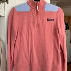 Vineyard Vines Pink and Blue Cowl Neck Sweater - Size S